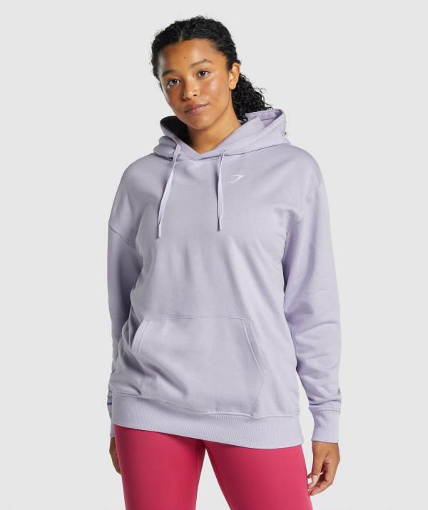 Damske Mikiny S Kapucňou Gymshark Training Oversized Svetlo Nachový | KE5740913